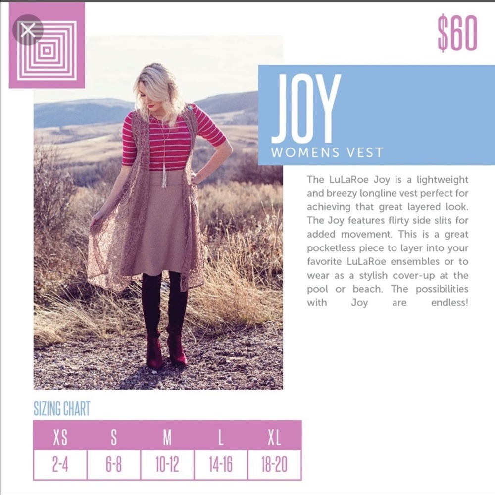 LulaRoe Joy Red Long Vest L NWT - Picture 7 of 9